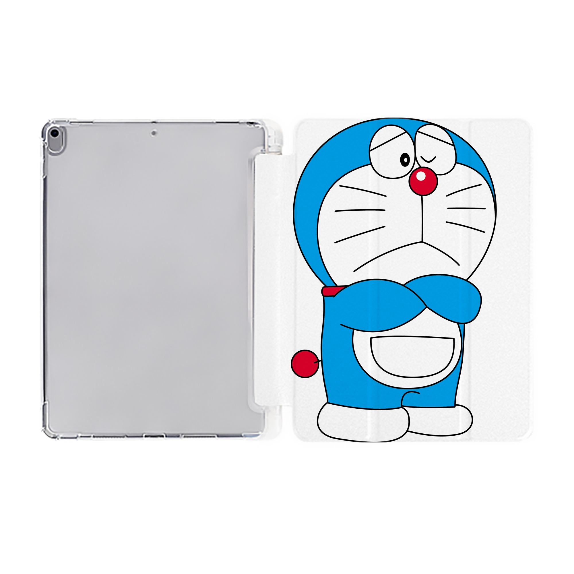 （画像用） ドラえもん Doraemon IPad ケース ペン収納付き 三つ折りスタンド PUレザー×シリコン 対応機種9.5/10.5/10.9インチ